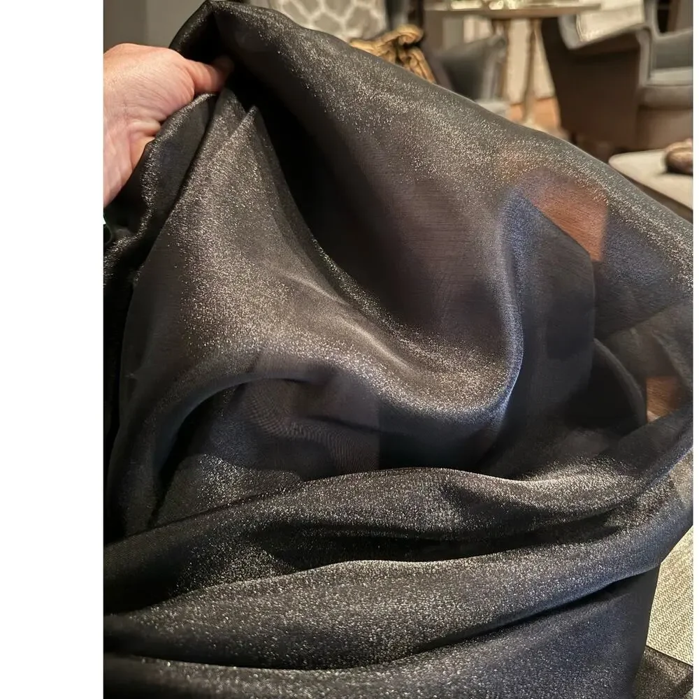 Vintage J.B.S. LTD Black formal shimmery iridescent overlay maxi skirt size 14